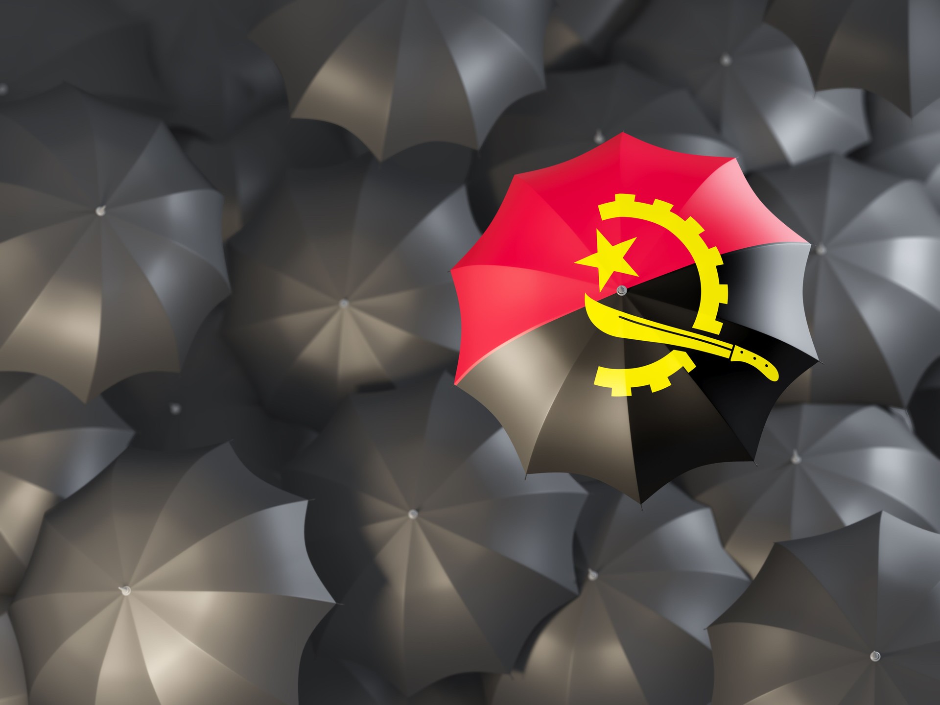 Umbrella with flag of angola